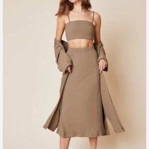 Whimsy + Row Lennon Crop Top and Finn Midi Skirt in Sage. L top and XL skirt.